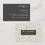 Cream Algebra Math Tutor business card<br><div class="desc">A simple modern design featuring some math formulas written in sage green on a cream background. This would be perfect for anybody working as a tutor or teacher for Math students.</div>