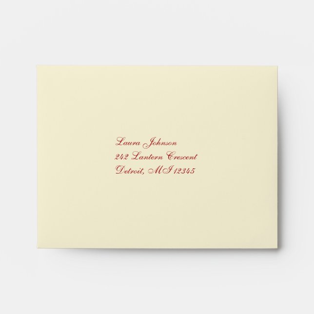 Cream and Black Damask A2 Envelope for RSVP (Front)