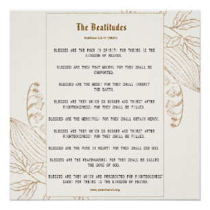Cream and Bronze Beatitudes Inspiration Poster