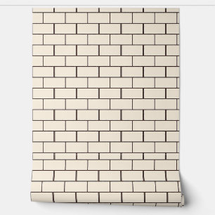 Cream and Brown Brick Pattern Design Wallpaper