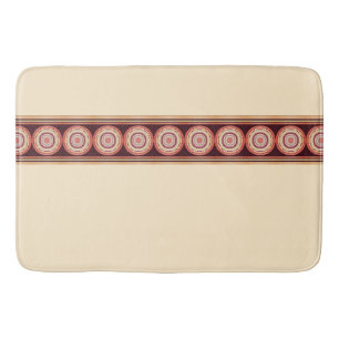 Cream And Burgundy Bath Mat