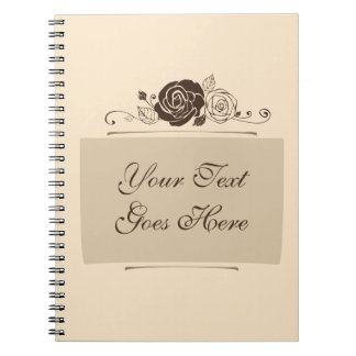 Cream and Coffee Roses Coordinating Gifts Notebook