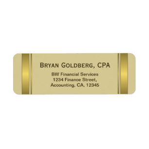 Cream and Gold Plate CPA Accountant Address Labels
