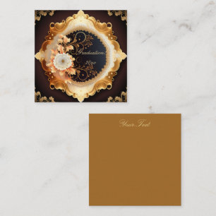 Cream and Gold Scrapbook Style Square Business Card