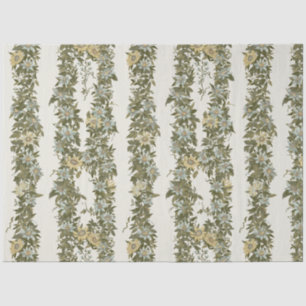 Cream and Green Passionflower Vine Stripe Tissue Paper