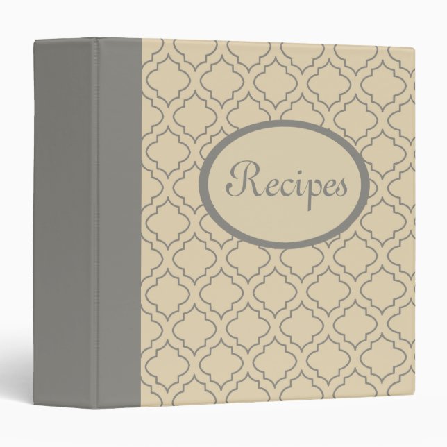 Cream and Grey Recipe Binder (Front/Spine)