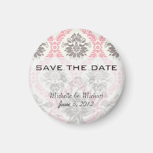 cream and grey tan damask bliss magnet