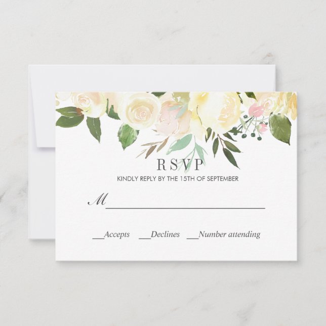 Cream and Ivory | Classic spring WEDDING  RSVP (Front)