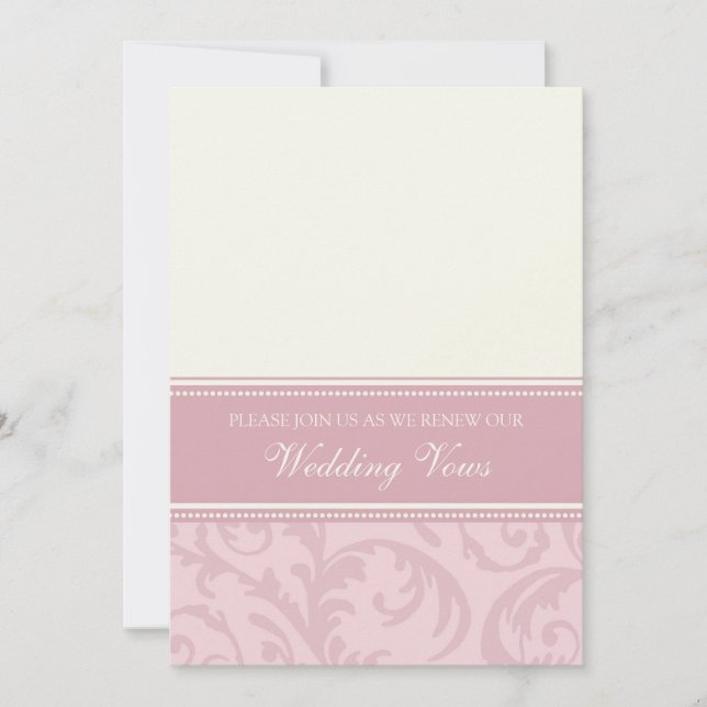Cream and Pink Wedding Vow Renewal Invitations (Front)