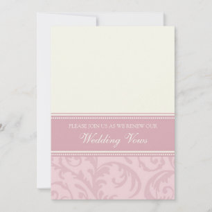 Cream and Pink Wedding Vow Renewal Invitations