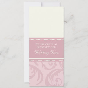 Cream and Pink Wedding Vow Renewal Invitations