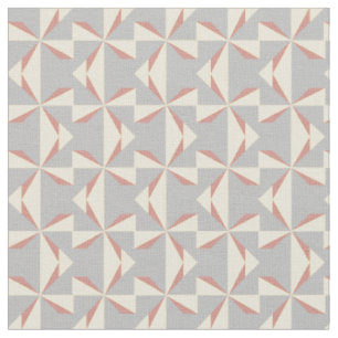 Cream and Rose Pinwheels Fabric