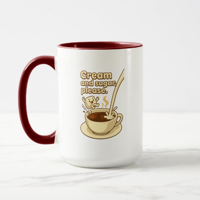 Cream and Sugar Premium Coffee Mug (Left)