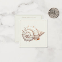 Cream and Tan Coastal Seashell Personalied