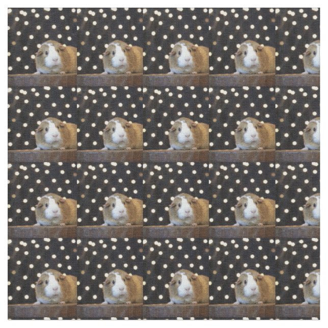 Cream and Tan Guinea Pig Fabric (Close Up)