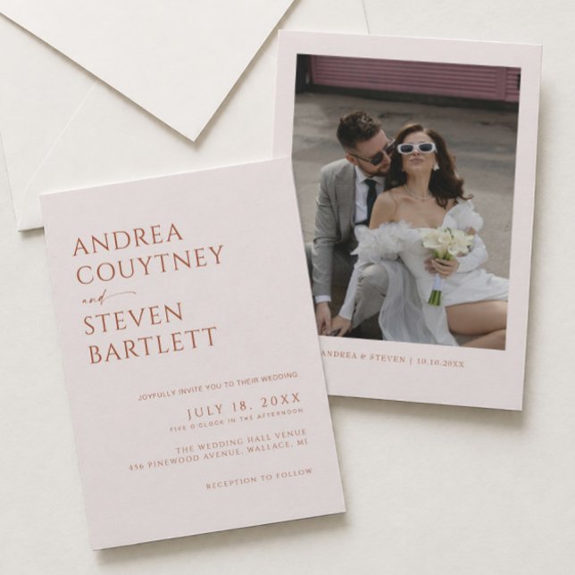Cream and Terracotta Fall Wedding  Invitation (Creator Uploaded)