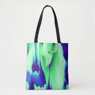 Cream and two blues pale and marine pattern tote bag
