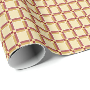 Cream and Wine Check Wrapping Paper