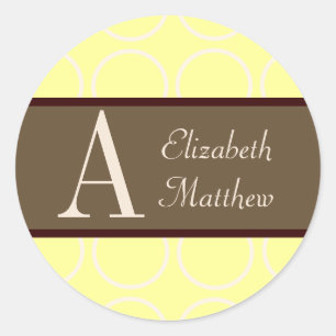 Cream and Yellow Circles Last and First Name Seal
