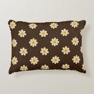 Cream and Yellow Floral Accent Pillow