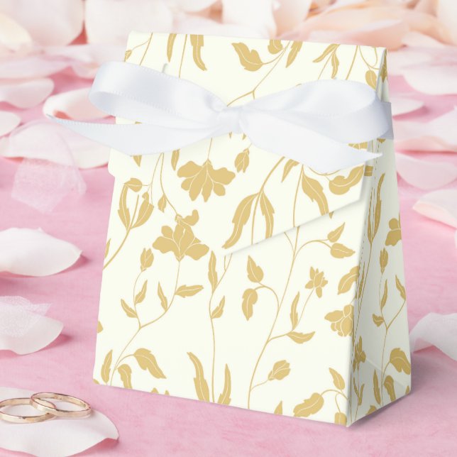 Cream and yellow floral  favor box (Wedding)