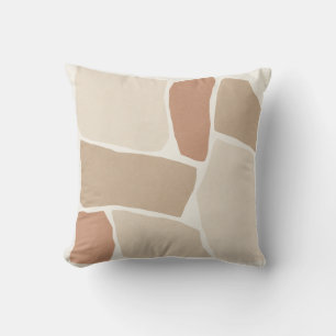 Cream Apricot Organic Patchwork Throw Pillow