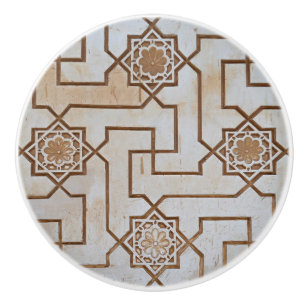 Cream Arabesque Ceramic Knob