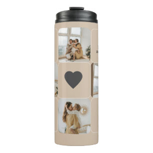 Cream Background & Photo Collage for Mom - Thermal Tumbler