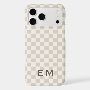 Cream Beige Checkerboard Checker Monogram