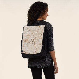 Cream Beige Marbled Backpack