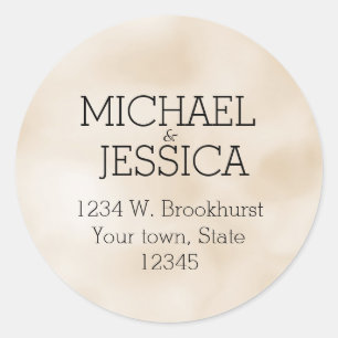 Cream Beige Personalized   Classic Round Sticker