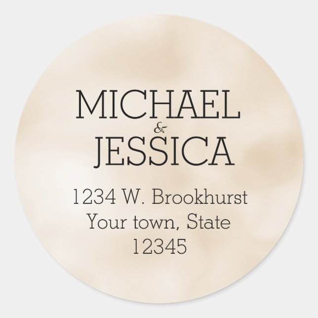 Cream Beige Personalized   Classic Round Sticker (Front)