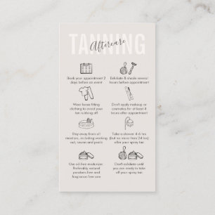 Cream Beige Tanning Aftercare Business Card