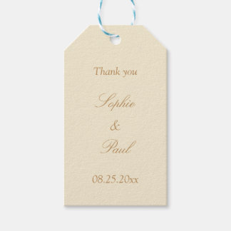 Cream Beige Wedding Favour Thank You Gift Tags