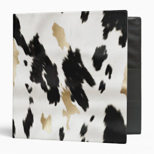 Cream Black Gold Cowhide Binder