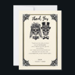 Cream Black & Gold Vintage Skeleton Thank You Invitation<br><div class="desc">look for matching items in my store.</div>