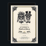 Cream Black & Gold Vintage Skeleton Wedding  Invitation<br><div class="desc">Customize any way you want.</div>