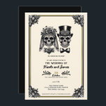 Cream Black & Gold Vintage Skeleton Wedding  Invitation<br><div class="desc">Customize any way you want.</div>