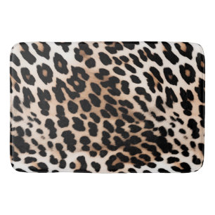 Cream Black Leopard Bath Mat