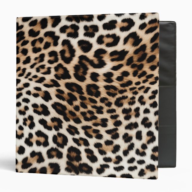 Cream Black Leopard Print Binder (Front/Inside)