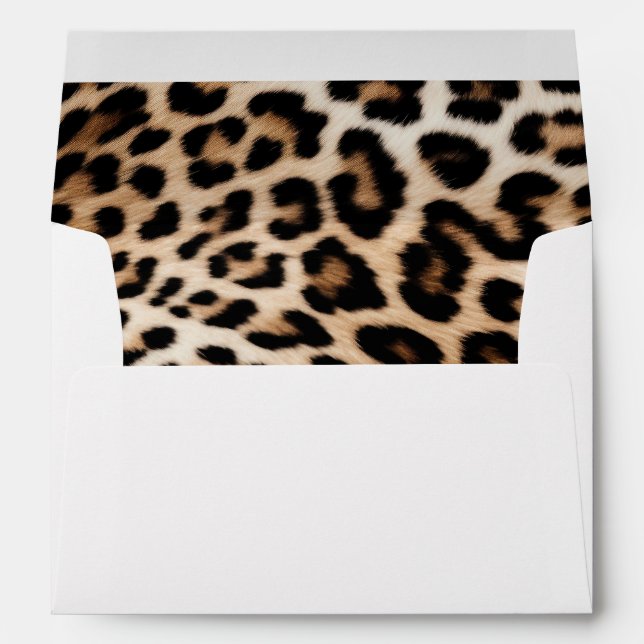 Cream Black Leopard Print Envelope (Back (Bottom))