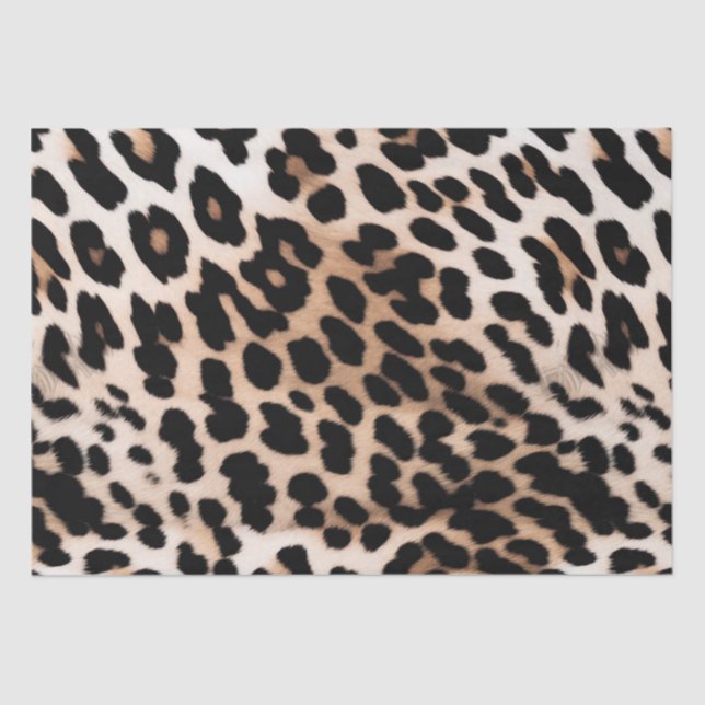 Cream Black Leopard     Tissue Paper (Front)