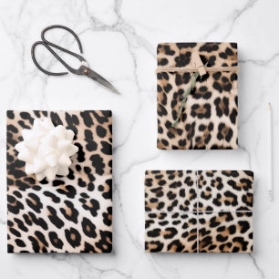 Cream Black Leopard     Wrapping Paper Sheet
