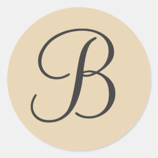 Cream & Black Monogrammed Envelope Seal / Gift Tag