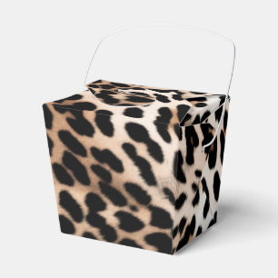 Cream Black Peach Leopard Wedding Favor Box