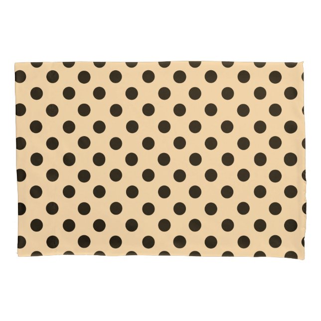 Cream Black Polka Dots Reversible Pillow Case (Front)