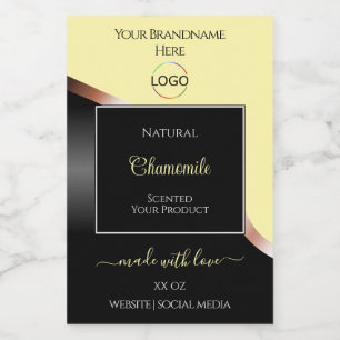 Cream Black Wavy Rose Gold with Logo Product Label