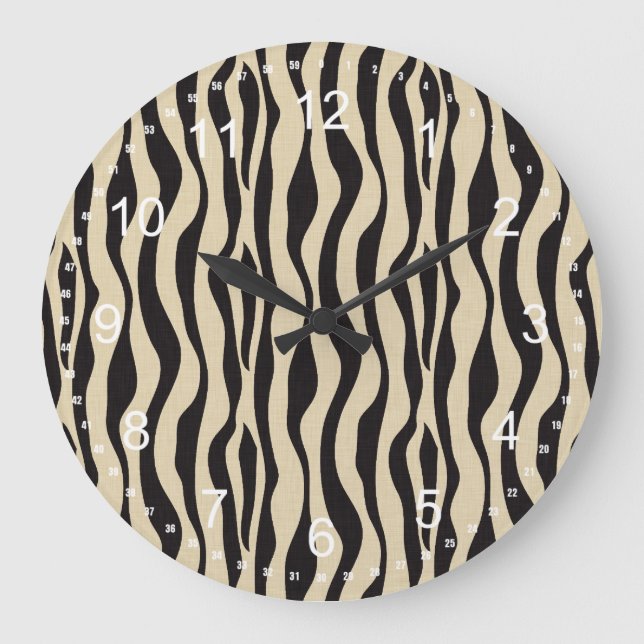 Cream Black Zebra Print Large Clock (Front)