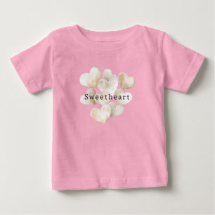Cream Blush Hearts Sweetheart Baby T-Shirt