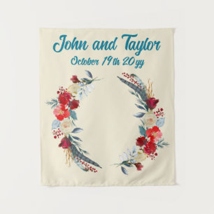 Cream Boho Wedding Backdrop Reception Photo Booth Tapestry